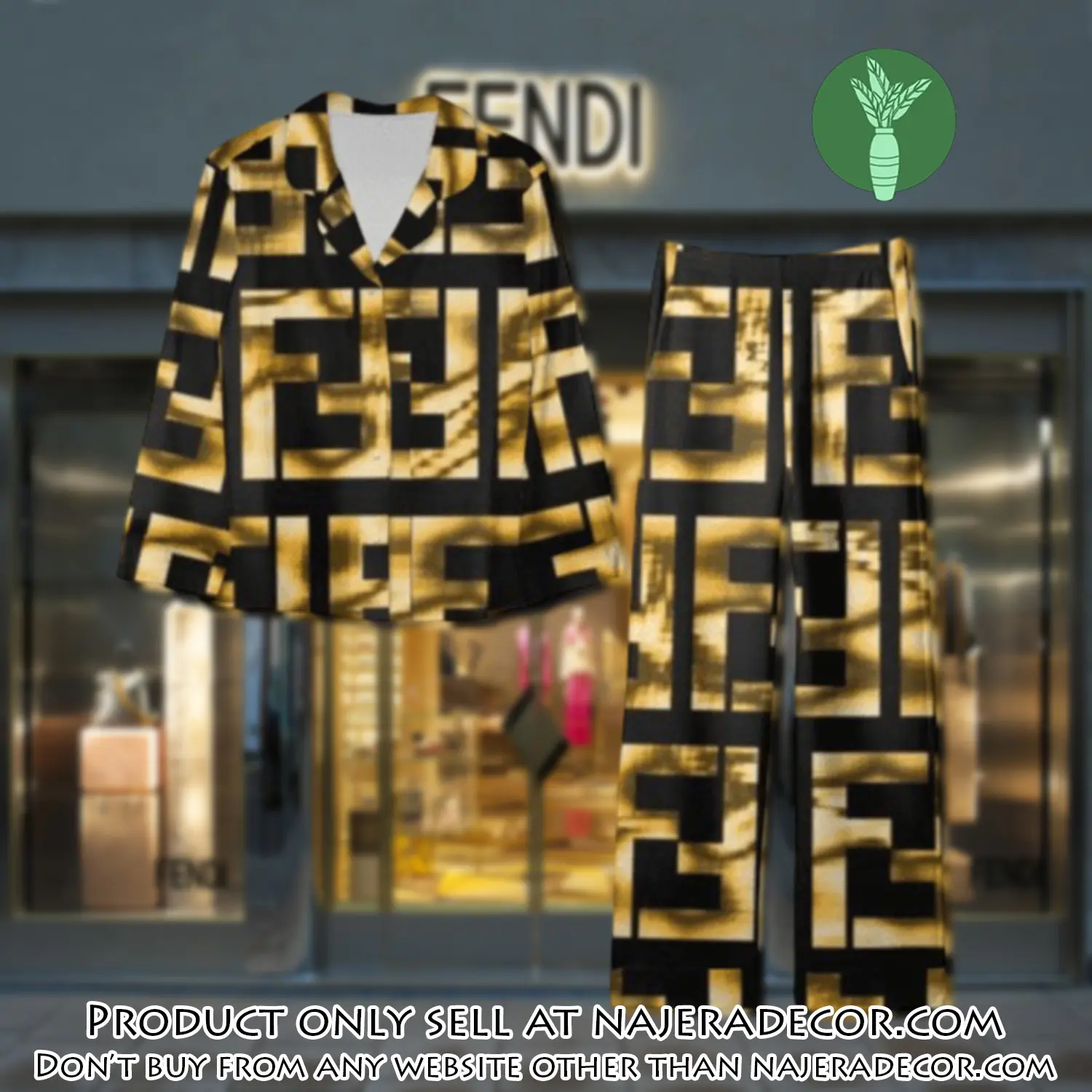 Trending luxury fendi satin pajama set pjs1048 njr3814102